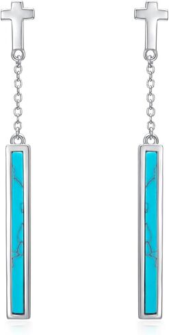 PELOVNY Cowboy Boot Earrings S925 Sterling Silver Moonstone Cowgirl Drop Dangle Earrings Moonstone Jewelry Gifts for Women Girls in Kuwait