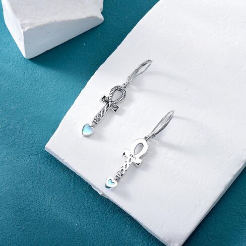 PELOVNY كاوبوي التمهيد أقراط S925 فضة Moonstone راعية البقر قطرة استرخى أقراط Moonstone مجوهرات هدايا للنساء الفتيات in Saudi Arabia