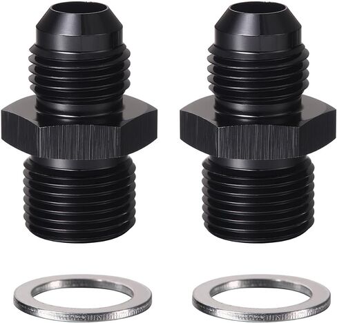 8AN Male Flare to 5/8-20 Male Carb Carburetor Fuel Inlet Fitting Adapter Aluminum Black, Pack of 2 in Saudi Arabia