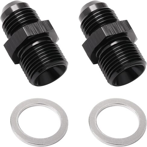 8AN Male Flare to 5/8-20 Male Carb Carburetor Fuel Inlet Fitting Adapter Aluminum Black, Pack of 2 in Saudi Arabia