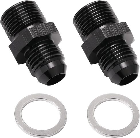 8AN Male Flare to 5/8-20 Male Carb Carburetor Fuel Inlet Fitting Adapter Aluminum Black, Pack of 2 in Saudi Arabia