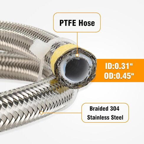 طقم خرطوم توجيه كهربائي 3 مرايا متوافق مع CHEVY C10، خراطيم مضخة مضفرة من الفولاذ المقاوم للصدأ من النايلون، مجموعة خط وقود مبادلة 6AN 3/8 بوصة LS in Kuwait