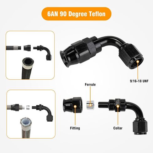 طقم خرطوم توجيه كهربائي 3 مرايا متوافق مع CHEVY C10، خراطيم مضخة مضفرة من الفولاذ المقاوم للصدأ من النايلون، مجموعة خط وقود مبادلة 6AN 3/8 بوصة LS in Kuwait