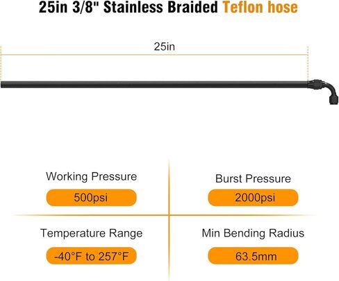 طقم خرطوم توجيه كهربائي 3 مرايا متوافق مع CHEVY C10، خراطيم مضخة مضفرة من الفولاذ المقاوم للصدأ من النايلون، مجموعة خط وقود مبادلة 6AN 3/8 بوصة LS in Kuwait