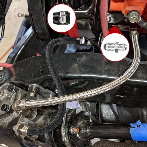 طقم خرطوم توجيه كهربائي 3 مرايا متوافق مع CHEVY C10، خراطيم مضخة مضفرة من الفولاذ المقاوم للصدأ من النايلون، مجموعة خط وقود مبادلة 6AN 3/8 بوصة LS in Kuwait