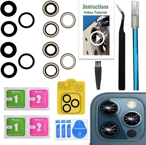 LEAFE for iPhone 14 Pro and iPhone 14 Pro Max Camera Lens Replacement,2 Sets OEM Original Camera Glass Lens for iPhone 14 Pro/iPhone 14 Pro Max with Pre-Installed Adhesive+Repair Tools in Saudi Arabia