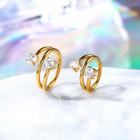 CM Crareesi Mania Helix Piercing Jewelry Helix Hoop Earrings 316L Stainless Steel Cartilage Earrings 16G Doubel Helix Earrings Daith Piercing Jewelry in Saudi Arabia
