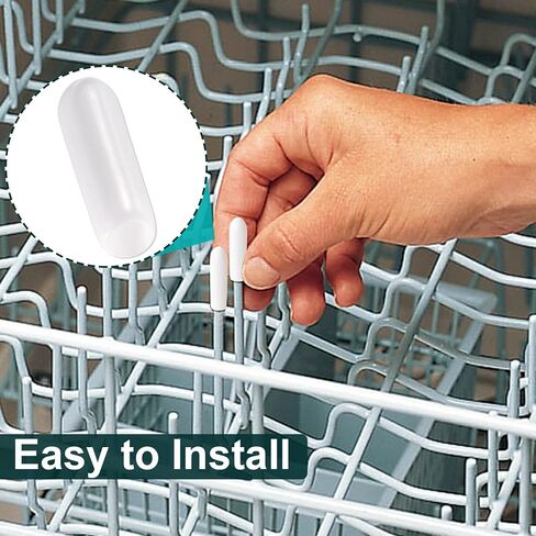 OIIKI 100 PCS Universal Dishwasher Rack Tine Prong Repair End Cover Caps, Flexible Vinyl Extra Long 1 inch Anti Slip Round Tips-Gray in Saudi Arabia