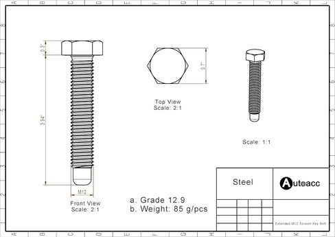 Extended Torsion Key Bolts, Longer Torsion Bar Adjustment Bolts Compatible with Silverado Suburban Tahoe S10 Express Blazer Avalanche K1500 Sierra Yukon Jimmy H2 Bravada Escalade (Pack of 2) in Saudi Arabia