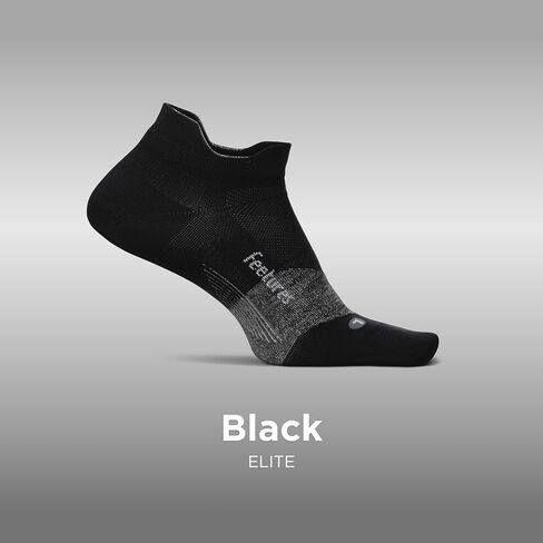 Feetures Elite Ultra Light No Show Tab Solid - جوارب الجري للرجال والنساء، جوارب ضغط رياضية، ماصة للرطوبة - متوسط، أسود - 6 عبوات in Kuwait