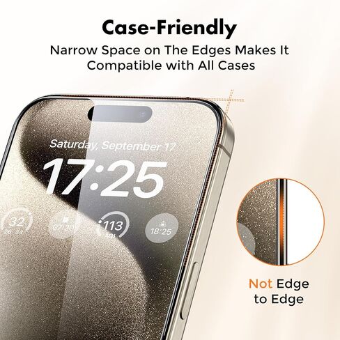 UNBREAKcable Shatterproof Tempered Glass Screen Protector for iPhone 15 Pro Max [3-Pack] [99.99% HD Clear] [Easy Installation Frame] [9H Hardness] [Bubble Free] for Apple 6.7" in Saudi Arabia
