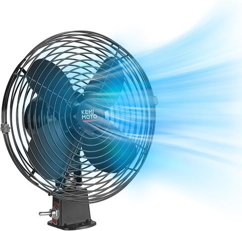KEMIMOTO 12v Fan Cooling Fan Compatible with UTV, Car, Truck, RV, Bus, Van, 8inch Fan Blade and 2 Speed Switch Compatible with Polaris RZR Can-Am X3 Maverick Kawasaki in Saudi Arabia