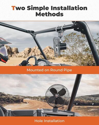KEMIMOTO 12v Fan Cooling Fan Compatible with UTV, Car, Truck, RV, Bus, Van, 8inch Fan Blade and 2 Speed Switch Compatible with Polaris RZR Can-Am X3 Maverick Kawasaki in Saudi Arabia