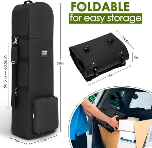 حقيبة سفر جولف ناعمة الجوانب مع أبازيم ثابتة، 1200D بوليستر أكسفورد عالي التحمل مقاوم للاهتراء، حقيبة سفر جولف قابلة للطي والمحمولة للخطوط الجوية ذات العجلات in Kuwait