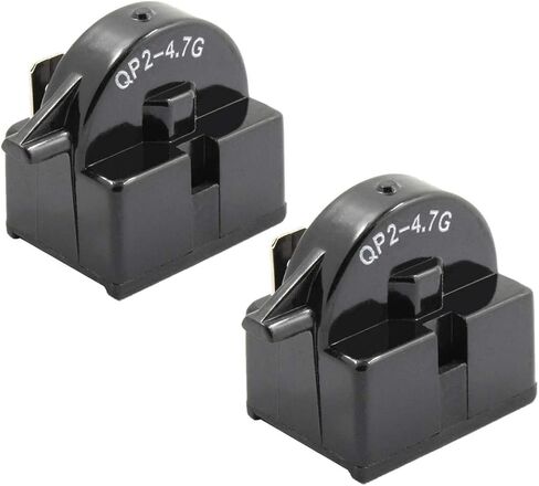 2 pack qp2-4.7g Start Relay Refrigerator ptc ohm 1pin Compatible with Vissani Danby Compressor mini Fridg-es and Coolers Black in Kuwait