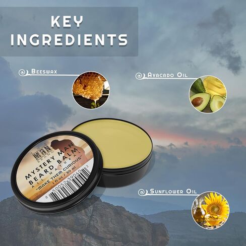 Beard Balm for Men - Natural Beeswax Based Conditioning Balm for Beard Care - Scented Beard Balm for Styling in a Round Screw Top Tin (BUSINESS AS USUAL, 1 oz / 30 ml) in Kuwait