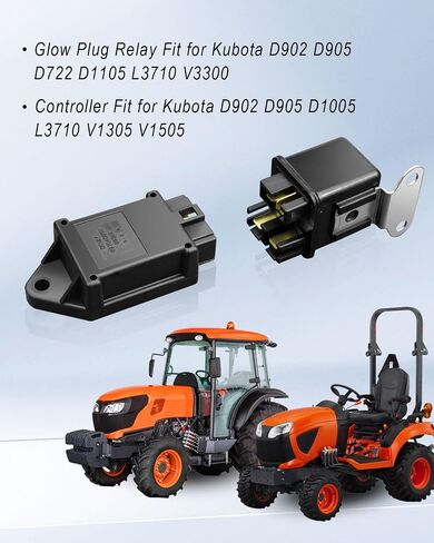 Glow Plug Relay & Controller Kit Fit for Kubota D905 D902 L3710, Replace 16415-65600 16415-65660 16415-65662 in Saudi Arabia
