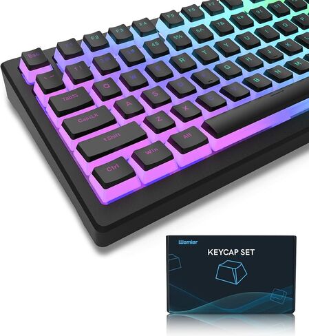XVX Pudding Keycaps, PBT Keycaps 165 Keys Set Custom Keycap Set, Shine Through Keycaps OEM Profile, Universal Compatiability for 100%, 75%, 65%, 60% Keyboard - White in Saudi Arabia