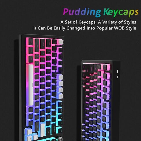 XVX Pudding Keycaps, PBT Keycaps 165 Keys Set Custom Keycap Set, Shine Through Keycaps OEM Profile, Universal Compatiability for 100%, 75%, 65%, 60% Keyboard - White in Saudi Arabia