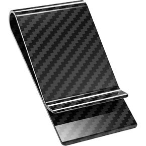 Travelambo Carbon Fiber Money Clip Front Pocket Wallet Minimalist Wallet Slim Wallet Credit Business Card Holder (CB black)