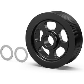 Bevinsee LS 3" OD Overdrive Alternator Pulley 6 Rib For LS1 LS2 LS3 LS6 Compatible with 98-02 F-Body 04-06 GTO 99-13 Truck/SUV V8, Billet Aluminum