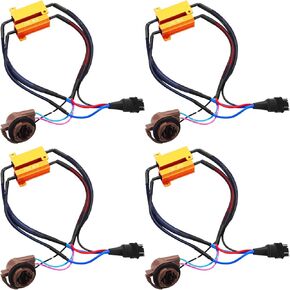 4 قطع 3157 مجموعة مقاومات LED 50 وات 6 أوم مجموعة مقاومة الوميض لإصلاح إشارة LED ضوء الضجيج فلاش/رمز الخطأ LED المقاوم بدوره إشارة ملحقات السيارة العالمية لمصابيح LED الأمامية in Kuwait