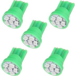 cciyu 194 Extremely Bright LED Bulbs Interior Lights T10-6-3020-SMD Dashboard Gauge Light Speedometer Odometer Tachometer LED light Instrument Panel Light Wedge T10 168 2825 W5W Green Pack of 5