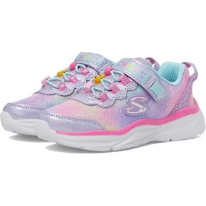 Skechers Kids Girls Power Jams Sneaker, Lavender/Multi, 1 Little Kid