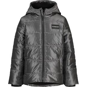 Calvin Klein Boys' Heavy Weight Hooded Legacy Bubble Jacket with Polar Fleece Lining