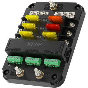 WUPP 12V Fuse Block with Relay, Automotive 6 Circuits Fuse and Relay Box with Acc Interface, Universal Fuse Block and Relay Kit for Cars Trucks Marine Boat in Kuwait