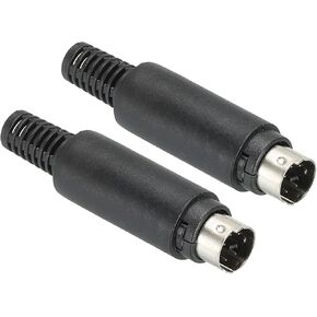 PATIKIL S-Video DIN Mini Male Socket 4 Pin Signal Transmission for TV, DVD Player Pack of 2