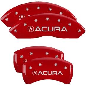 MGP Caliper Covers - Brake Caliper Covers 2019-2023 Acura RDX (39024s) Front and Rear Set - Acura Logo - Red