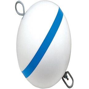 TAYLOR MADE PRODUCTS Sur-Moor Mooring Buoy, White with Reflective Blue Stripe (15", 60 lbs.) - Galvanized Steel Hardware Included - Sandblasted Finish for Easy Painting - Made in the USA - 2020108659