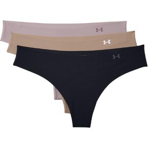 Under Armour Women's 3-pack Pure Stretch No Show Thong Underwear, All-day Comfort & Ultra-soft Fit