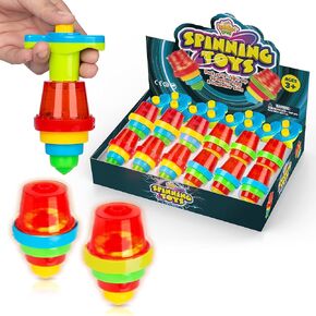IPIDIPI TOYS Light Up Spinning Tops – LED Spinner Toys for Kids, Party Favors, Christmas Stocking Stuffers, Classroom Prizes, Fun Gifts for Boys and Girls – Blue, Pack of 12