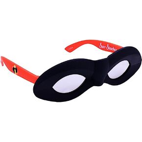 Sun-Staches Disney The Incredibles Edna Mode Costume Glasses, UV 400 Lenses, Iconic Black framess, One Size Fits Most