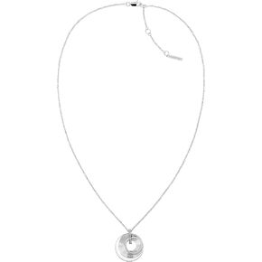 Calvin Klein Women's Pendant Necklace: Crystal-Set Elegance with Interlocking Rings