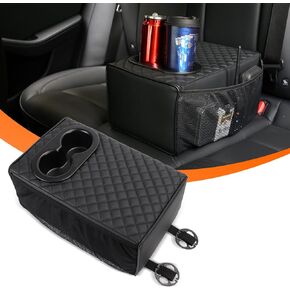 Rear Seat Armrest Rear Bench Seat Consoles with 2 Storage Bags Backseat Cup Holder for Car