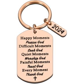 Baptism Gifts for Women Men Christian Bible Verse Religious Gift for Friends Faith Keychain 2023 Graduation Gift for Him Her High School Student Son Daughter Birthday First Communion Gift for Girl Boy