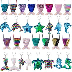 30 جهاز كمبيوتر شخصى حورية البحر الذيل عملة المحفظة الملونة الترتر سلاسل المفاتيح حورية البحر الذيل الترتر Crossbody عملة المحفظة أكياس عكسها الترتر بريق سلاسل المفاتيح للأطفال الفتيات حورية البحر حفلة عيد ميلاد تفضل حقيبة جودي in Kuwait