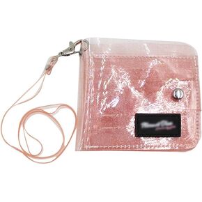 Aibearty Women Girls Glitter Transparent PVC Slim Bifold Wallet ID Credit Card Case Holder Clutch Wallet Coin Purse with Hanging String
