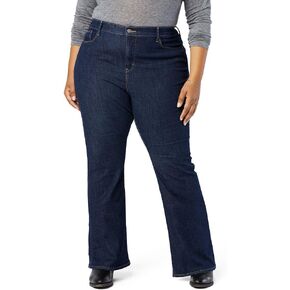 Signature by Levi Strauss & Co. Gold Label Women's Totally Shaping Flare Jean (Standard and Plus), (New) Dark Canyon 5D, 18 Medium