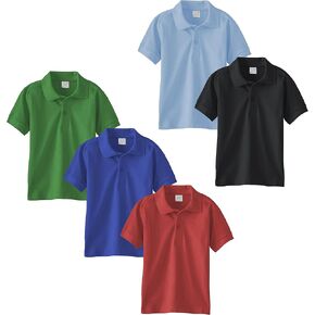 Andrew Scott Boys Multi Pack Short Sleeve Pique Polo Shirts | School Camp Uniform Cotton Shirts | 3 Pack & 5 Pack