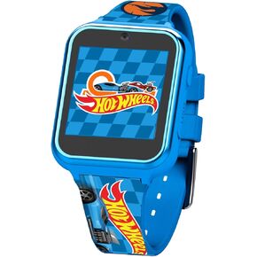 Accutime Hot Wheels Kids Smart Watch with Touchscreen, Alarm, Selfie Cam, Calculator, and Changeable Faces – Perfect for Boys and Girls