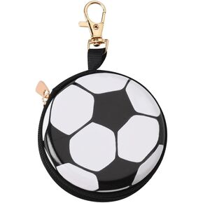 Wireless Earphone Holder Keychain Soccer Ball Storage Bag Wallet Organizer Coin Pouch Keychain Case for Earplugs Earbuds Case Holder Keychains Mini Data Cable Storage Box
