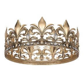 SWEETV Antique Gold King Crown for Men/Women (Unisex), Men's Tiara Prince Diadem, Crystal Medieval Headwear, Royal Costume Hair Accessories for Cosplay Birthday Wedding Halloween, Green