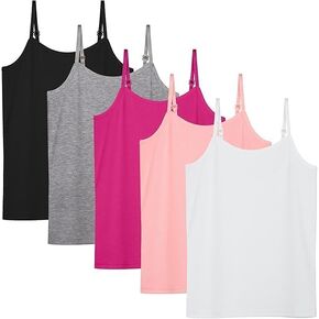 5 قطع من القمصان الداخلية للفتيات بدون أكمام، قمصان داخلية كامي بأشرطة قابلة للتعديل للأطفال الصغار in Kuwait