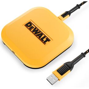 DEWALT Fast Wireless Charging Pad — Type C Cable and AC Adapter Included — 10W Max Qi Wireless Charger iPhone 14/13/12 Samsung Android — Wireless Phone Charger Mat