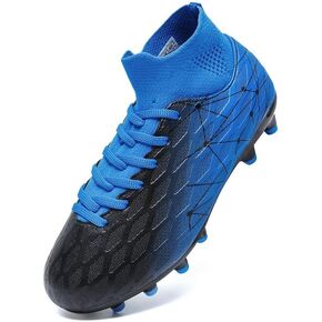 Hanani Boys Girls Soccer cleats for Kids Football Shoes High Top Training Youth Football Cleats Outdoor/Indoor Athletic Turf Shoes