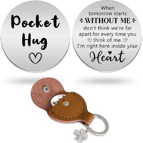 Advivio You are Not Alone Engraved Stainless Steel Pocket Double Sided Message Token with PU Leather Keychain. Gift for Friends Boyfriend Girlfriend Daughter Son. in Kuwait